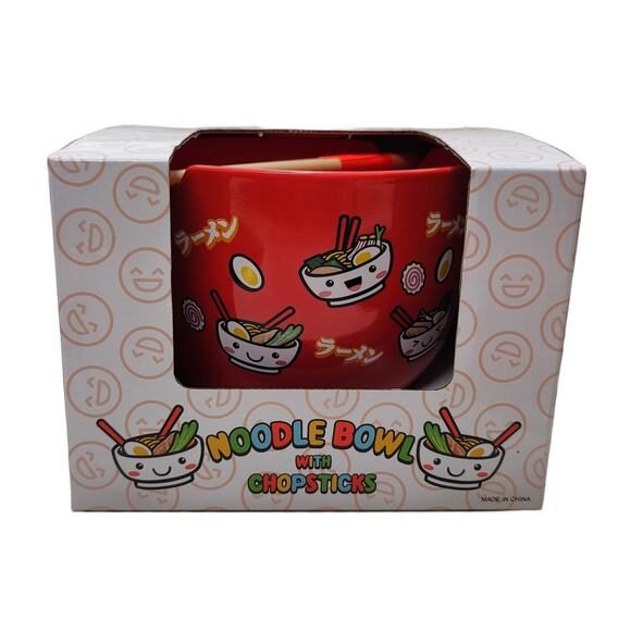 Mad Engine Hello Kitty Ramen Bowl with Chopsticks - RARE - Picture 1 of 5